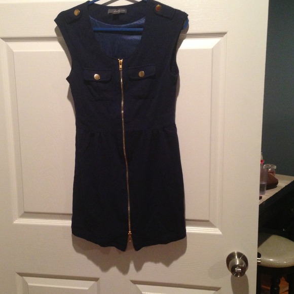 🚫SOLD🚫Navy blue zipper dress