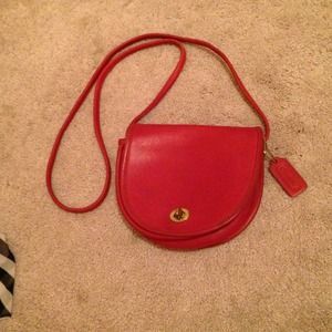 Vintage Red Coach Crossbody