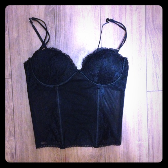 FOREVER 21 Black Mesh/Lace Corset