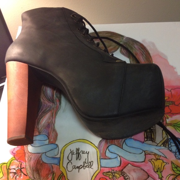 Jeffrey Campbell Lita's! Black distressed leather
