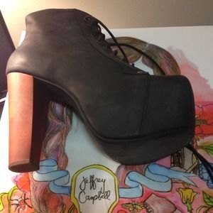 Jeffrey Campbell Lita's! Black distressed leather