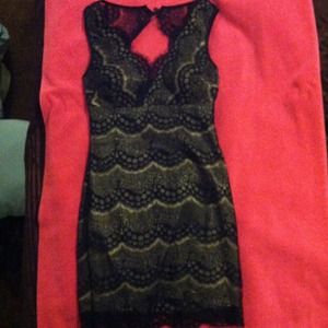 Short black lace dress