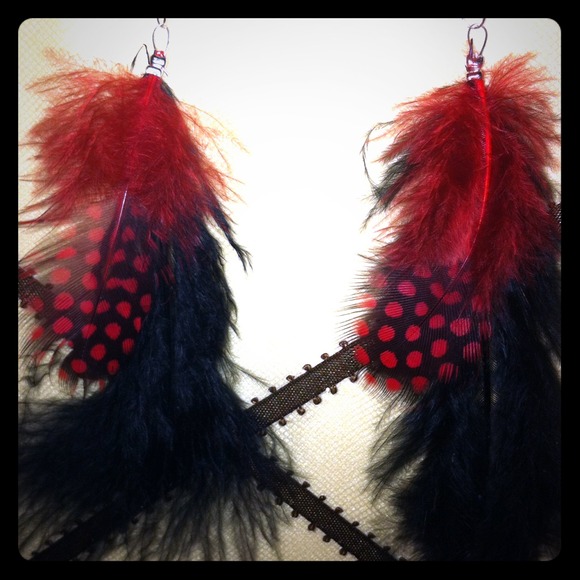 Sold/Handmade feather earrings