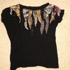 Black shirt with sequins
