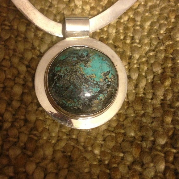 .925 STERLING SILVER TURQUOISE SLIDE - Picture 2 of 3