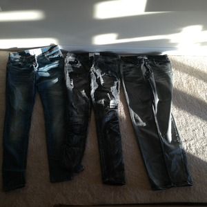 Three pairs of Dollhouse skinny jeans(size 9).