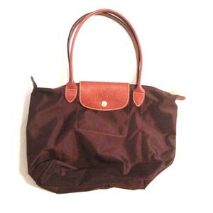 Authentic brown Longchamp shoulder tote