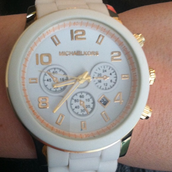 Michael Kors Accessories - MK Watch white with yellow gold hardware. ☀