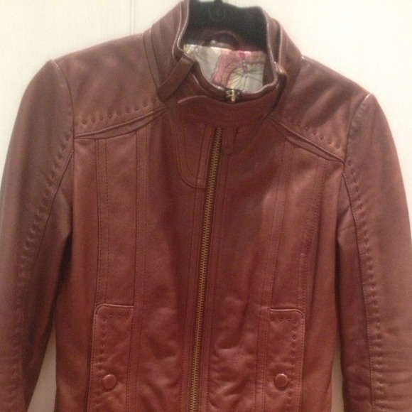 Mackage for Aritzia brown leather jacket Elie