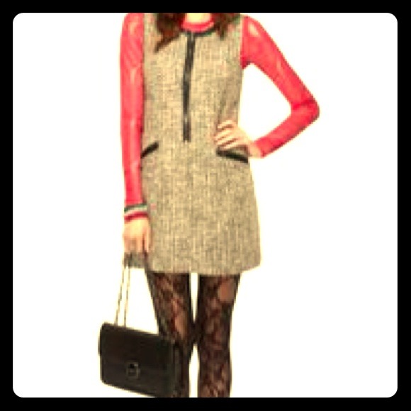 REDUCED Tweed Zip Front Shift Dress