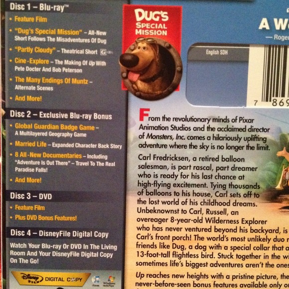 Up (4-disc Blu-ray/DVD Combo + Digital Copy) - Picture 2 of 2