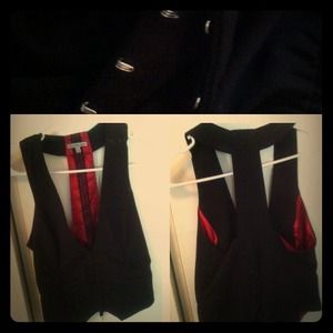 Black Vest with Cut Out Back
