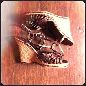 Chocolate brown strappy espadrilles