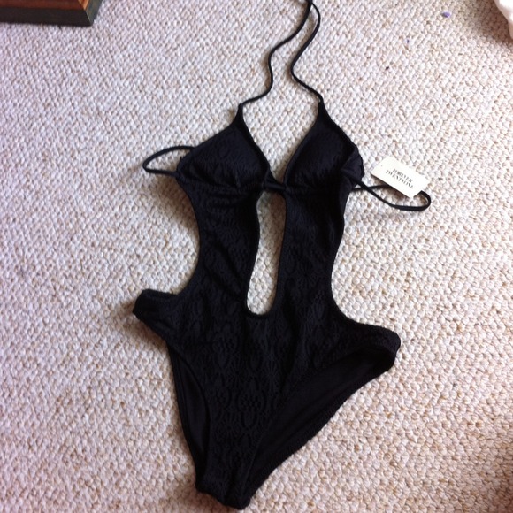 Black one piece swimsuit