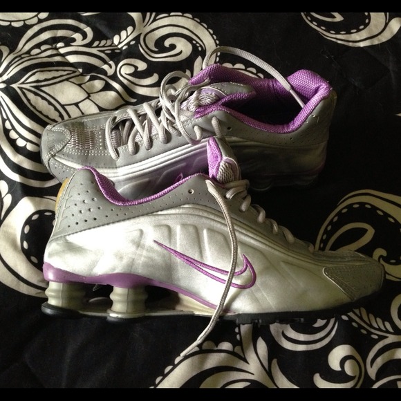Silver and Purple Nike Shox