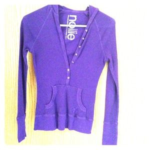 Nollie Pac Sun Purple Henley Sweater w/ Hood