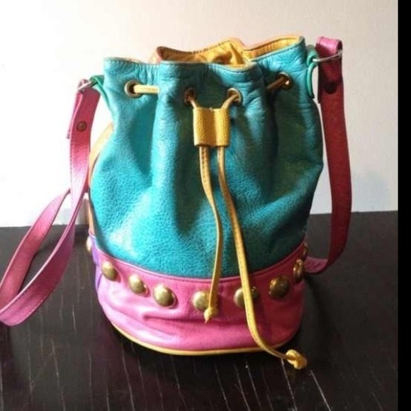 vintage Handbags - Reduced! leather vintage colorblock crossbody