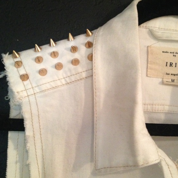 🍪🍪🍪TRADED!🍪🍪🍪🍪White Denim Studded Vest - Picture 2 of 2