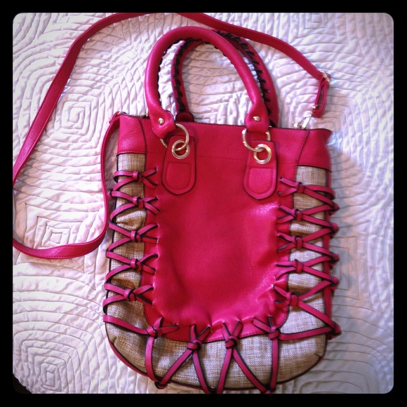 Magenta Pink & Tweed Boutique Bag