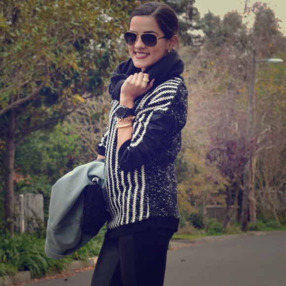 Zara Sweaters - Black + White Striped Sweater