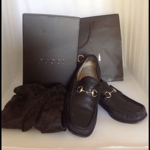 Gucci Loafer with silver bit BLACK