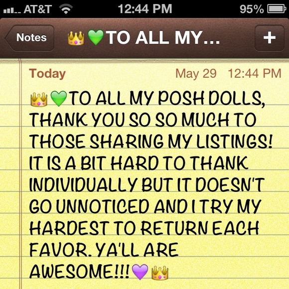 💚💜THANK YOU POSH DOLLS!!💚💜