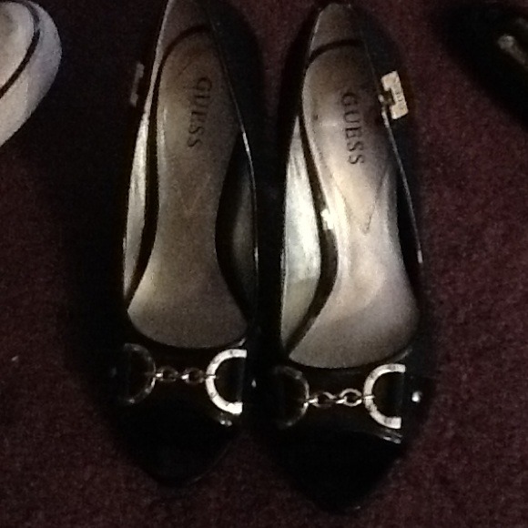 Black guess peep toe heel - Picture 1 of 4