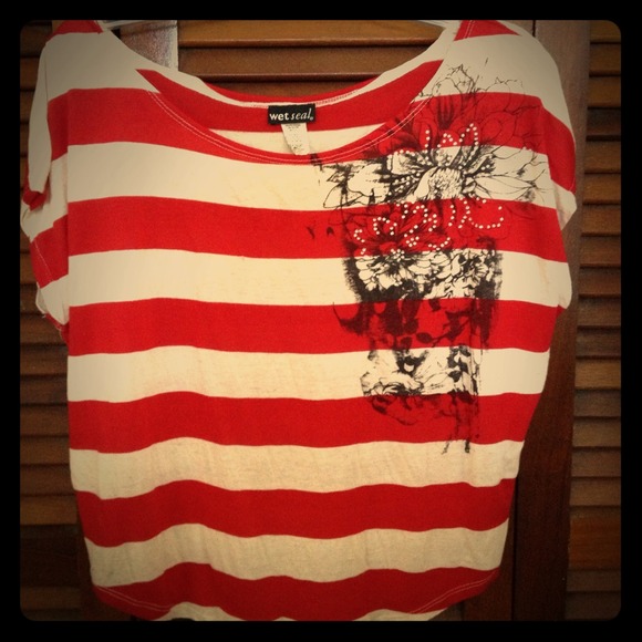 ⛔TRADED⛔Stripes and flowers top