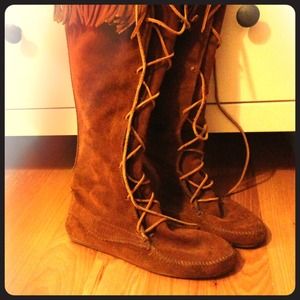 Minnetonka knee high moccasins