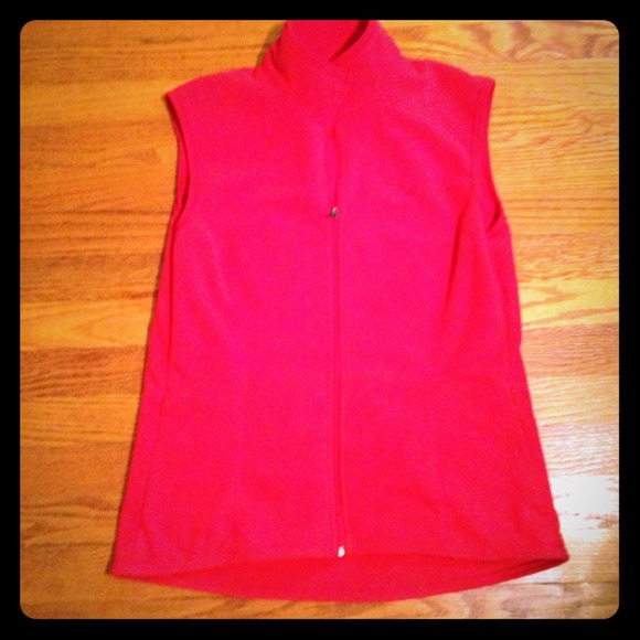 EMS red fleece Zip up vest.
