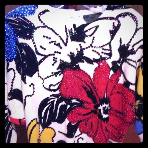 HOLD -- Vintage Wool Sweater w Sequins