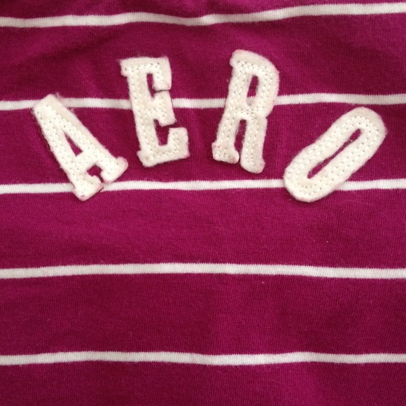 Pink and white striped Aeropostale camisole. (LG) - Picture 2 of 3