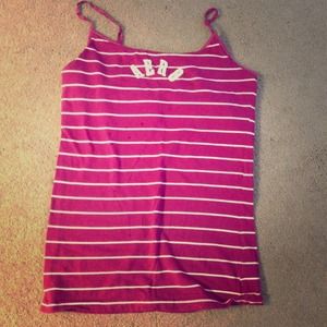 Pink and white striped Aeropostale camisole. (LG)