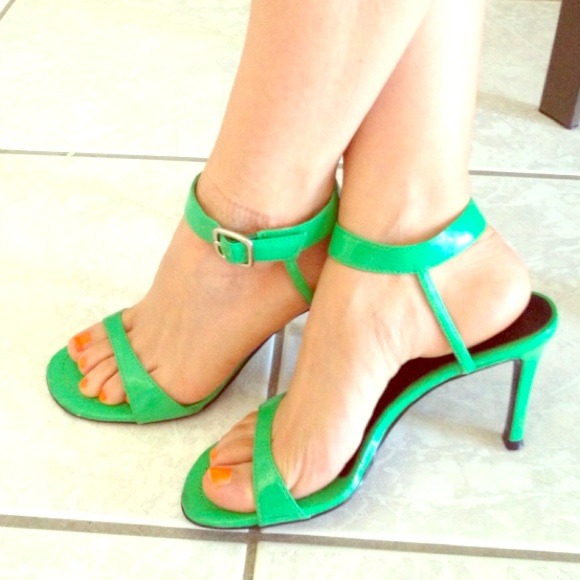 Bright Green  3 inch heels.