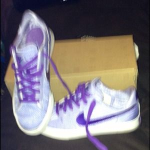 Lavender and purple Nike sneakers