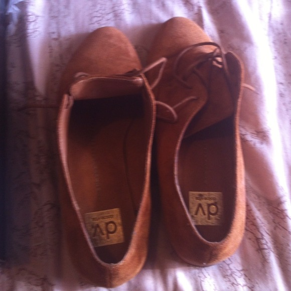 Dolce Vita Cognac Suede Flat Shoes