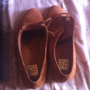 Dolce Vita Cognac Suede Flat Shoes