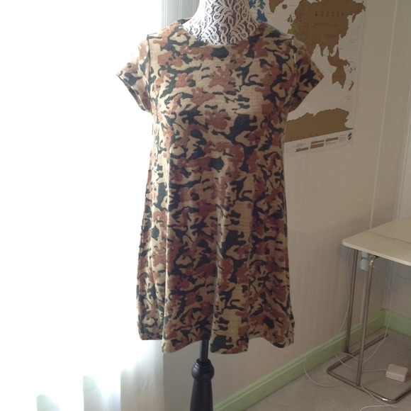 Zara Camo Print Swing Dress