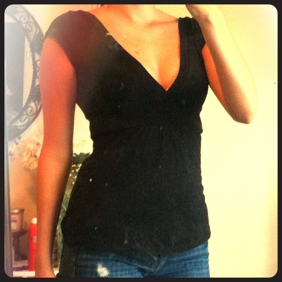 Black Deep V Shirt