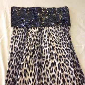 Tube top animal print dress