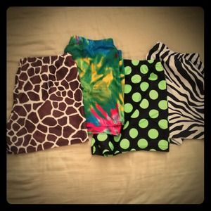 4 pairs of spandex: all different prints