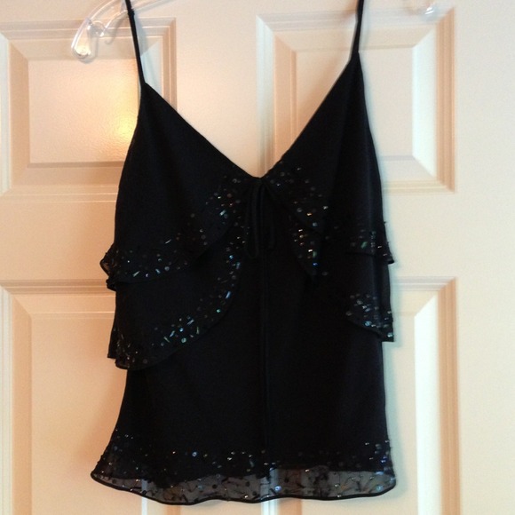 BCBGMaxAzria silk sequin camisole