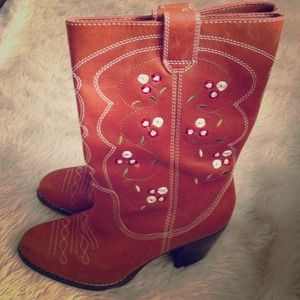 Seychelles Most Wanted Cognac Rose Cowboy Boot 7.5
