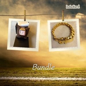 Rose gold Michael Kors Watch & gold bracelet