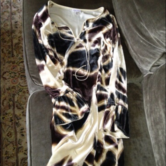 Giraffe print Allegra Hicks dress.