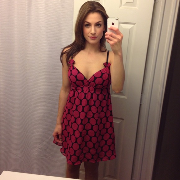 Express Dresses & Skirts - Express Polka Dot chiffon dress Express Dresses & Skirts - Express Polka Dot chiffon dress