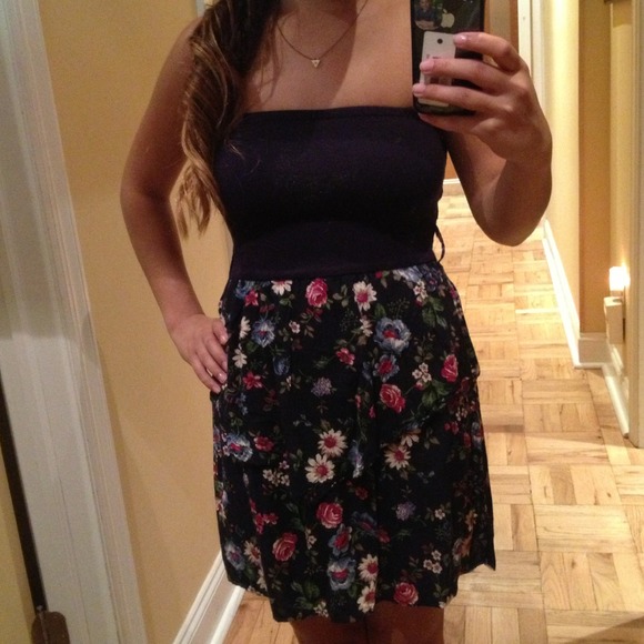 Navy blue floral dress - Picture 4 of 4