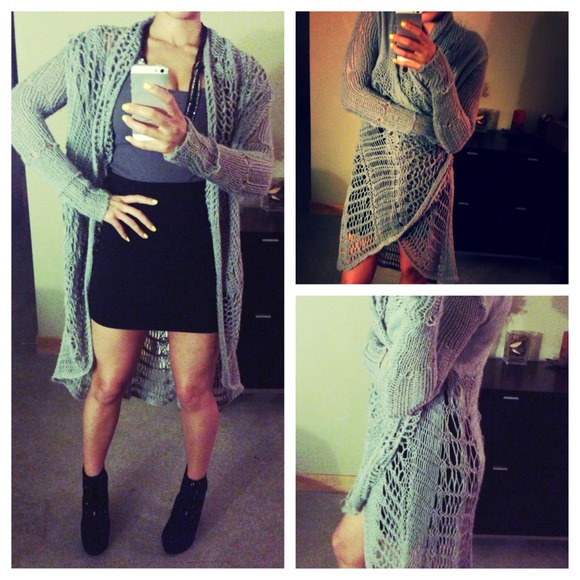 🚫Bundled! 🚫Long Heather Grey Gray Knit Long - Picture 1 of 4