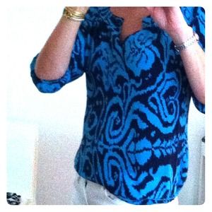 Ellie Kai Silk Ikat Print Top