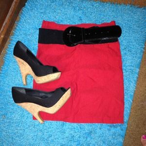 Red skirt with belt!